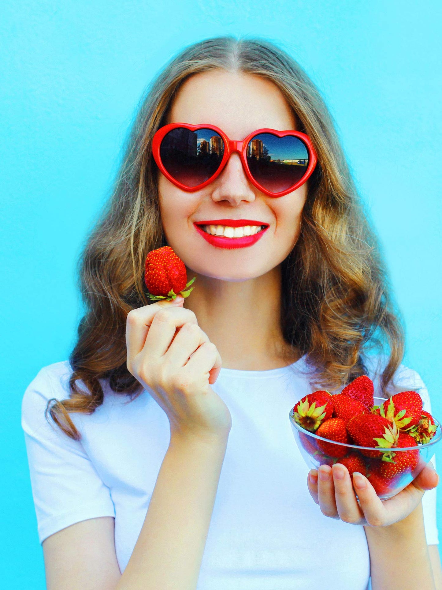 Blulu 12 Pieces Neon Colors Heart Shape Sunglasses for Women Party Favors and Festival (Red)