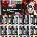 Dmsky 40 Packs Eye Black Sports Stick for Football, Baseball, Softball-Anti-Glare Face Body Paint Stick Kit,Water-Proof Eye Sports Paint Sticks,20