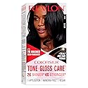 Revlon ColorSilk Tone + Gloss + Care Demi Permanent Hair Color, Dye Kit with Leave-In Scalp and Haircare Serum, 2x Shinier, 4x Stronger, 1 Black, 4.5