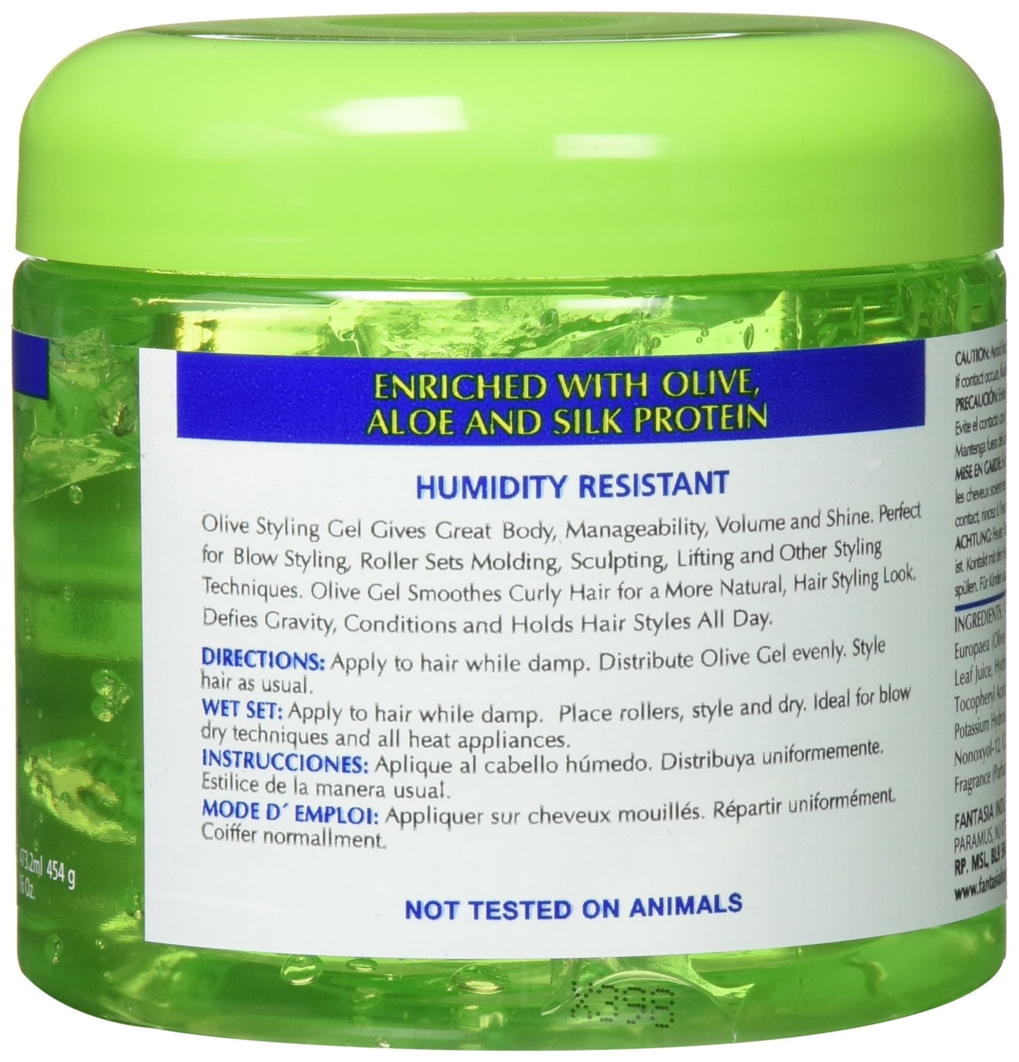 Fantasia Ic Hair Polisher Olive Styling Gel With Sparkle Lites, 16 Oz