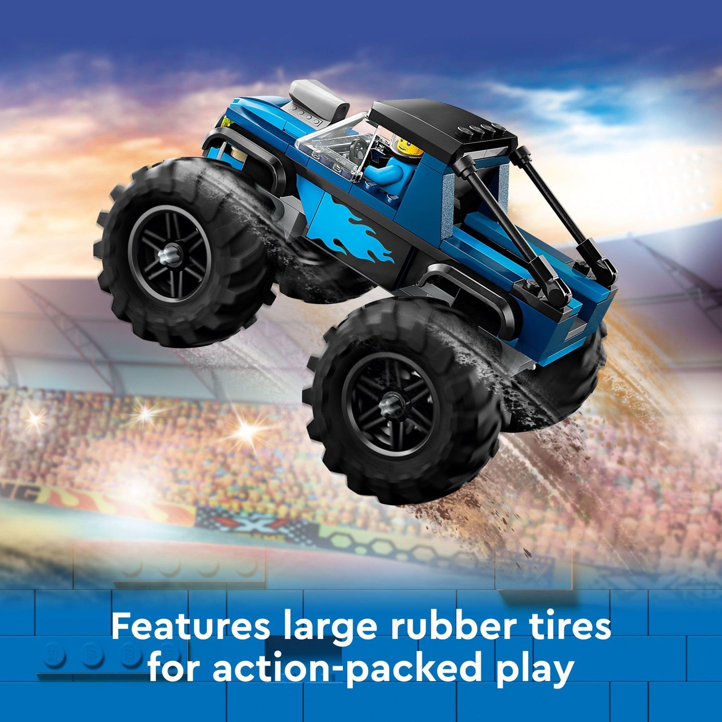 LEGO City Blue Monster Truck 60402, Off-Road Toy with Driver Minifigure, Fun Buildable Playset Gift for Kids, Boys & Girls Ages 5+