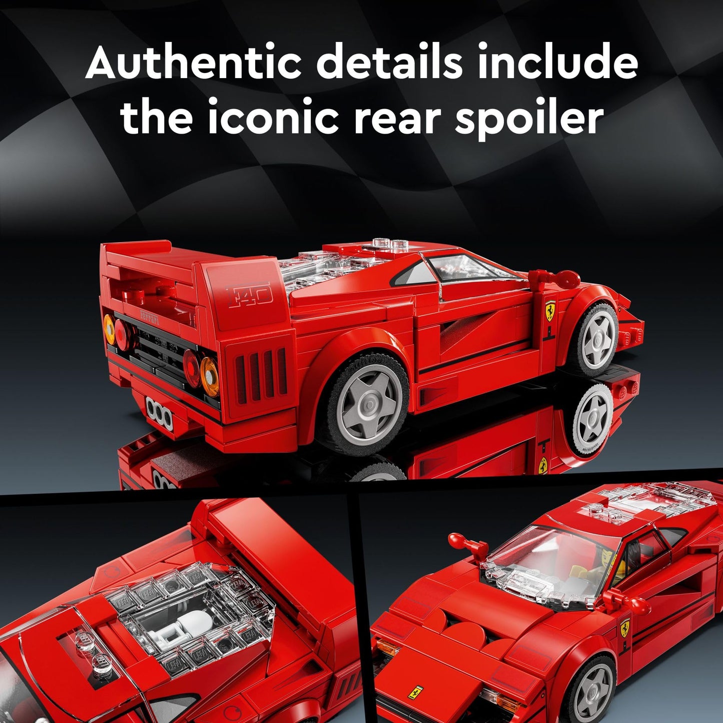 LEGO Speed Champions Ferrari F40 Supercar 76934, Toy Car Model Kit with Driver Minifigure, Collectible Ferrari Building Set for Kids Ages 9+