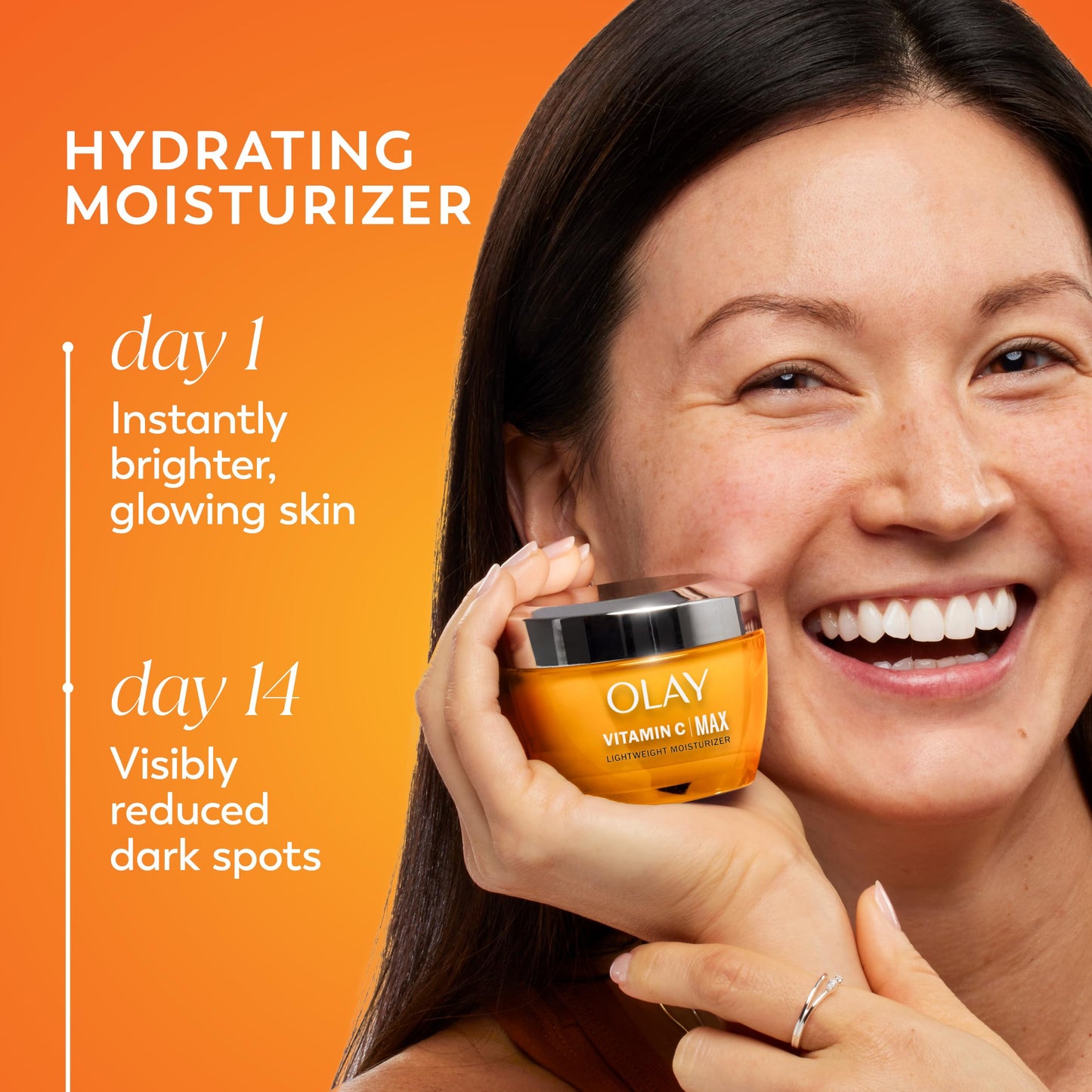 Olay Vitamin C MAX Face Moisturizer, Brightening Cream for Women, Hydrating, Evens Tone, Dark Spot & Hyperpigmentation Reduction, Glowing Skin Care