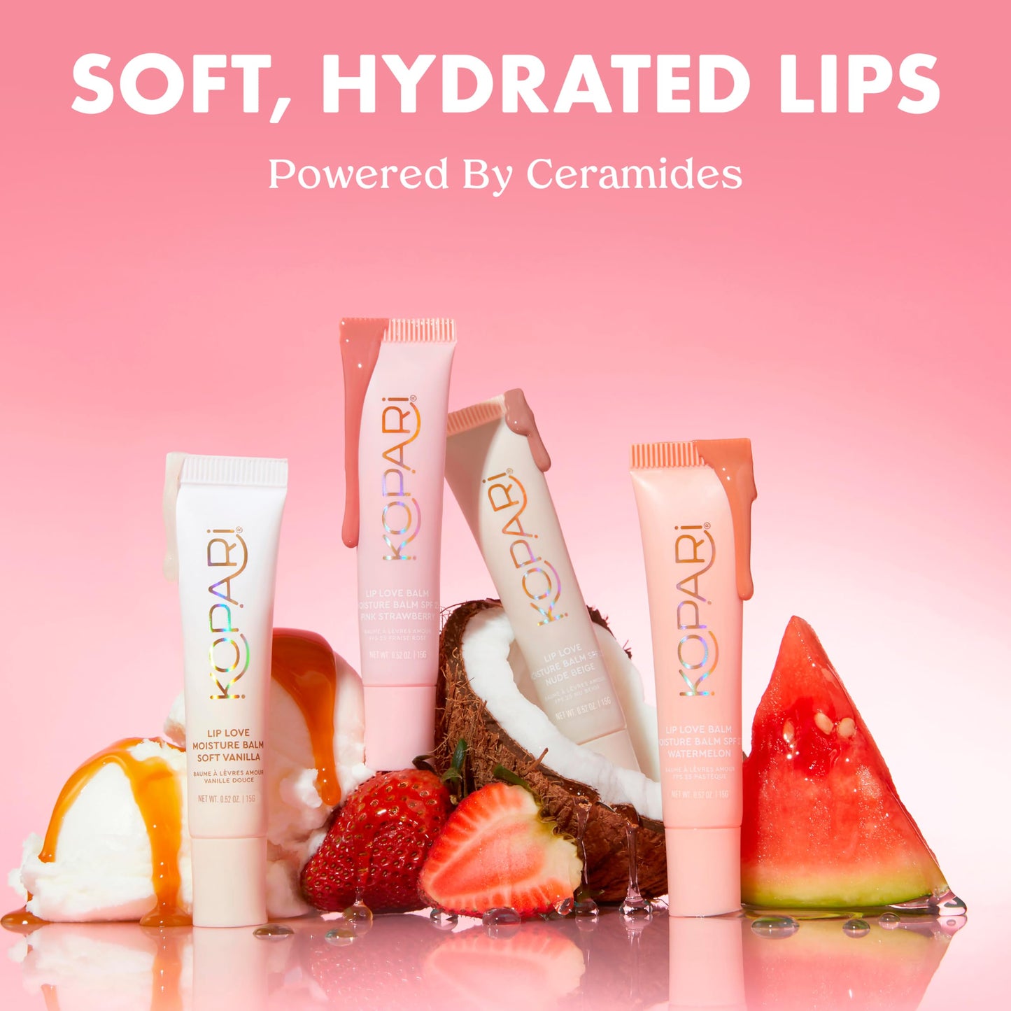 Kopari Lip Love Moisture Balm in Soft Vanilla Shimmer - Ceramide Hydrating Lip Balm with Coconut Oil, Shea & Mango Butters, Clean Vegan, 0.35 oz Beauty and Personal Care Kopari