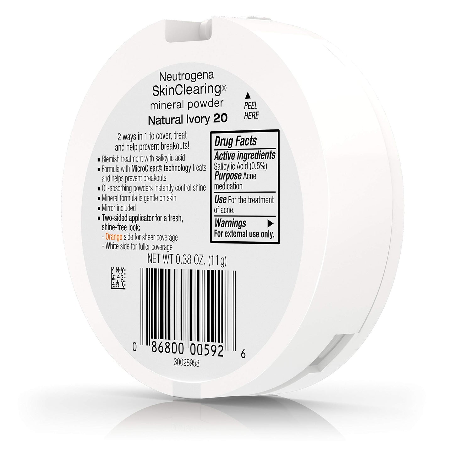 Neutrogena SkinClearing Mineral Powder, Natural Ivory 20