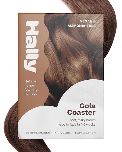 Hally Hair Color Cloud - Demi-Permanent Hair Color Foam in Cola | Lasts Up to 25 Washes | Ammonia-Free | No Bleach | 4 fl oz