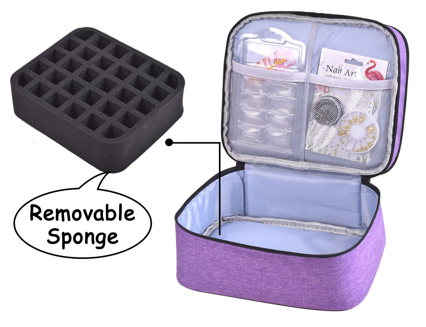 ZFZGFRCS Nail Polish Organizer- Holds 30 Bottles Nail Supply Organizers and Storage Double-layer Nail Bag Organizer Case Nail varnish Organizer Nail