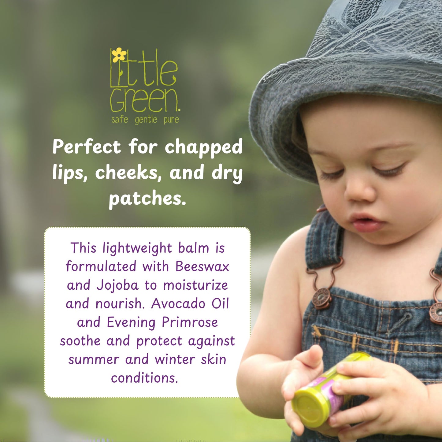Little Green Kids Soothing Balm, Kids Skincare, Moisturizing Baby Lip Balm for Chapped Lips, Cheeks & Dry Skin, 0.45oz