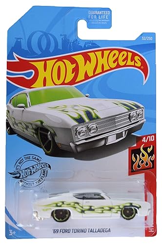 Hot Wheels Flames Series 4/10 '69 Ford Torino Talladega 32/250, White