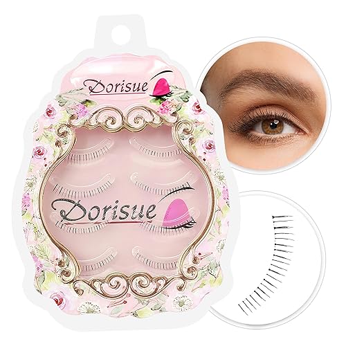 Dorisue Bottom False Eyelashes - Natural Lower Lashes 4-5mm for Under Eye Enhancement, Professional Makeup Artist Choice, 4 Pairs (E1)