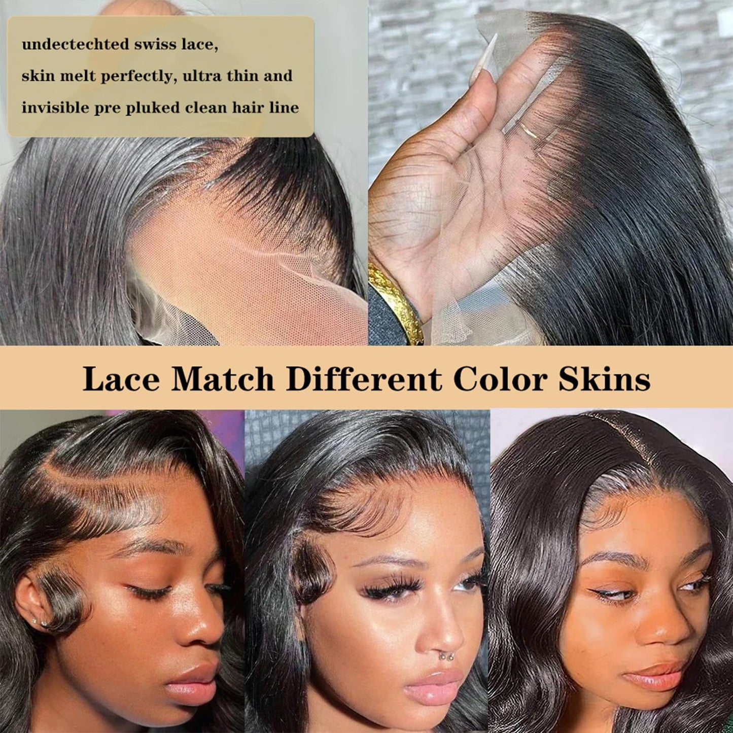 250% Density Body Wave Lace Front Wigs Human Hair 15A 13x4 HD Full Lace Frontal Wigs Human Hair 100% Real Human Hair Wigs No Synthetic Blend No Tangle