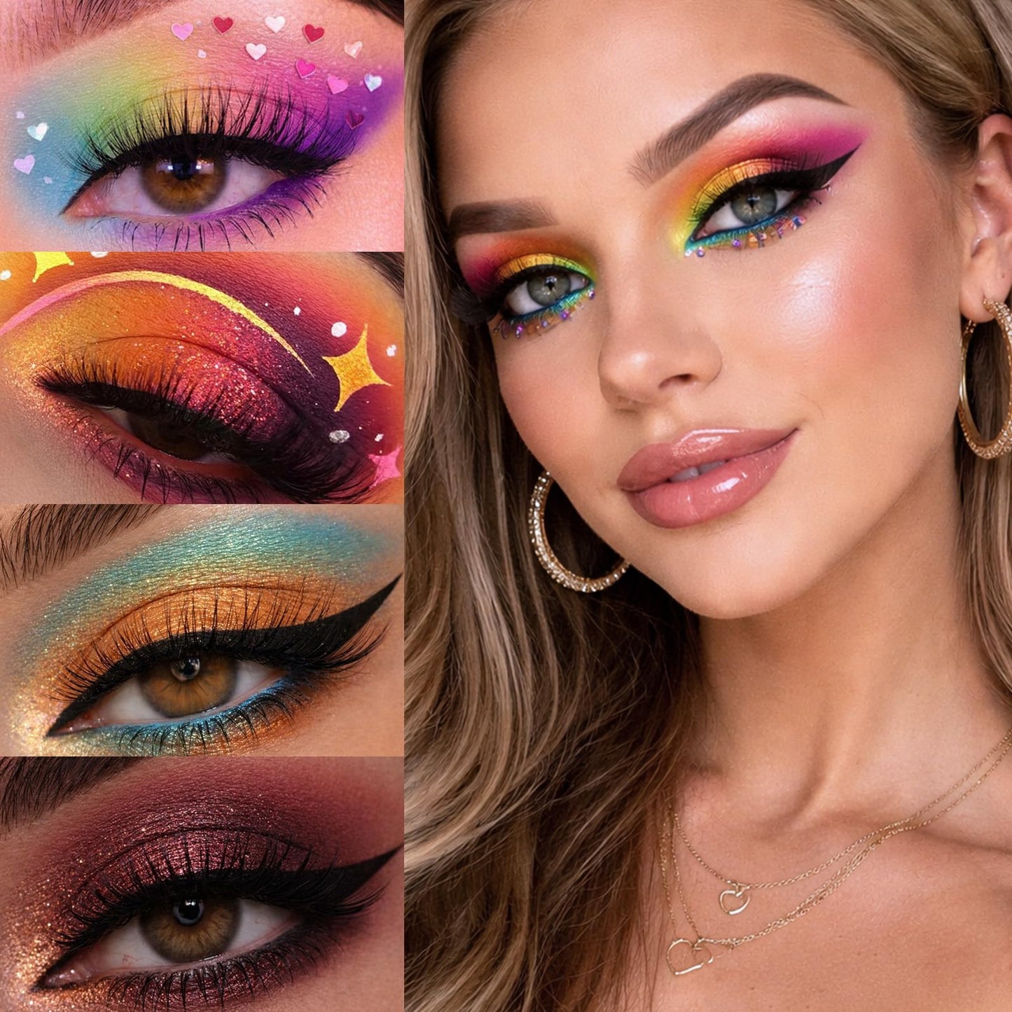 CHARMCODE 40 Colors High Pigmented Shimmer Matte Eyeshadow Makeup Palette Full Spectrum Artist Glitter Metallic Waterproof Creamy Blendable Eye Shadow