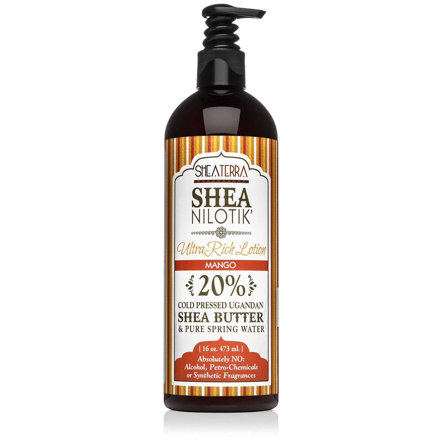 Shea Terra Organics Nilotik’ Shea Butter Ultra-Rich Lotion - Mango | Natural Daily Moisturizer High in Vitamins, Minerals & Fatty Acids