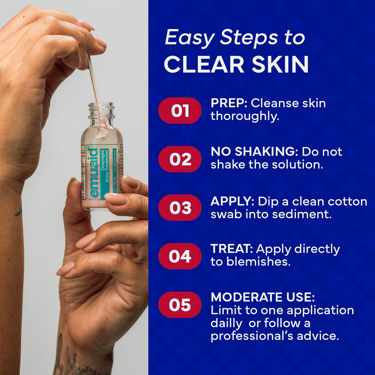EMUAID Overnight Acne Treatment, Gentle Fast-Acting Solution with Salicylic Acid for Adults and Teens, Clears Stubborn Pimples, Cystic Acne