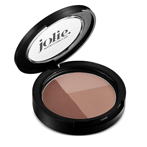 Jolie Cheek Contour Trio - Blush - Highlight - Contour - Matte Finish - Gentle Formula - Vegan (Bronze)