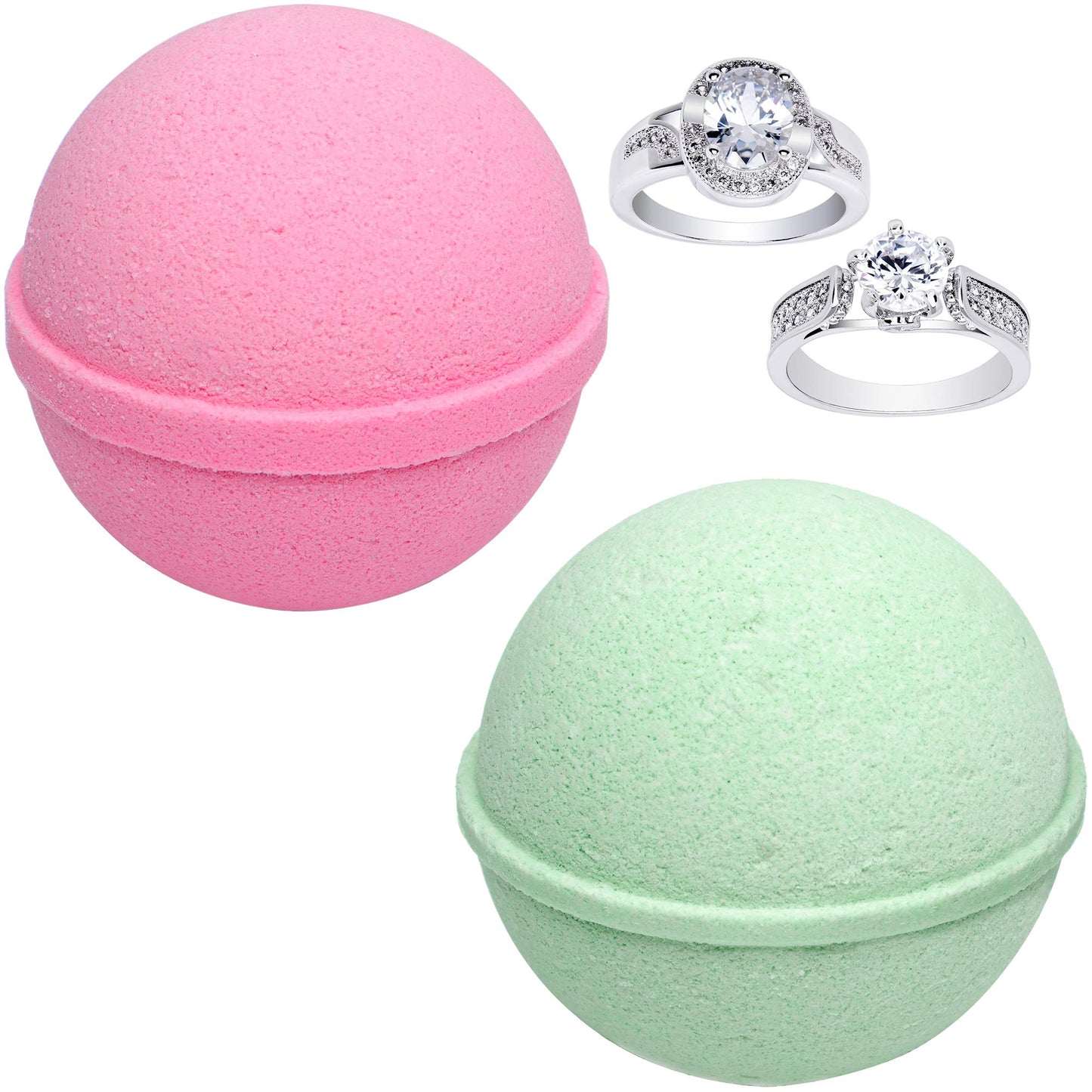 Mermaid Love Potion Bath Bombs Gift Set of 2 with Size 6 Ring Inside Each Made in USA
