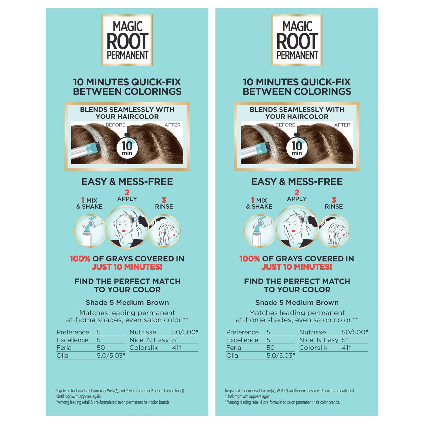 L'Oreal Paris Magic Root Permanent Hair Color Kit, 100% Gray Hair Coverage In Just 10 Minutes, Precision Brush Applicator for Seamless Application, 5