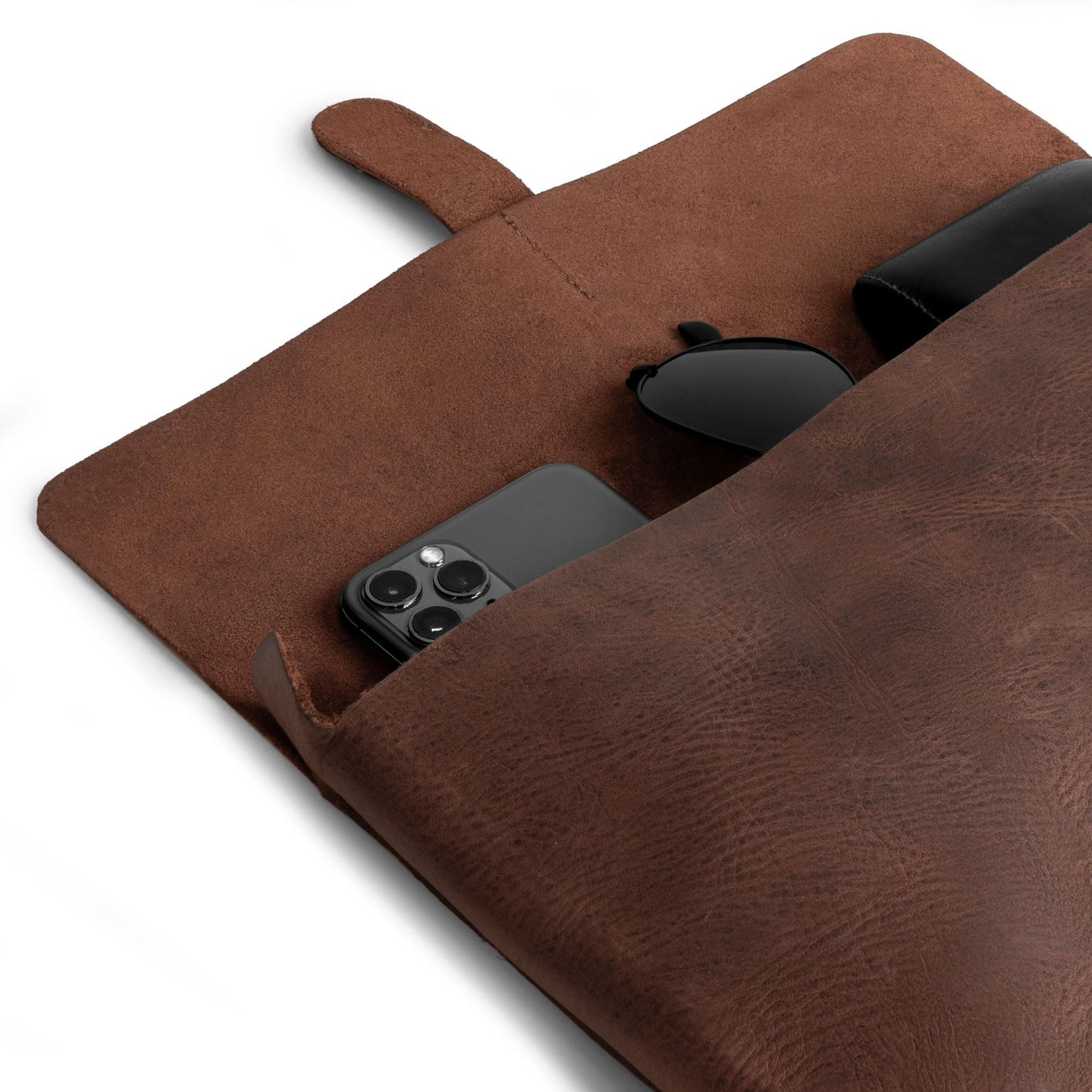 Hide & Drink, Female Clutch Bag, Vintage Handbag, Accessory Organizer, Phone Bag, Night Case, Full Grain Leather, Handmade, Bourbon Brown