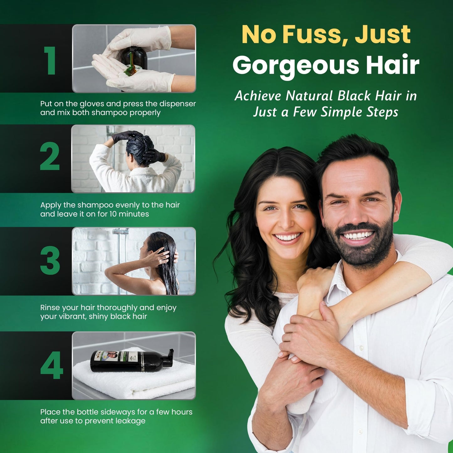 BIOGREEN ROOTS Ammonia-Free & Paraben Free Herbal Hair Shampoo - Hair Dye Shampoo for Women & Men - Natural Color & Herbal Nourishment - No Stain