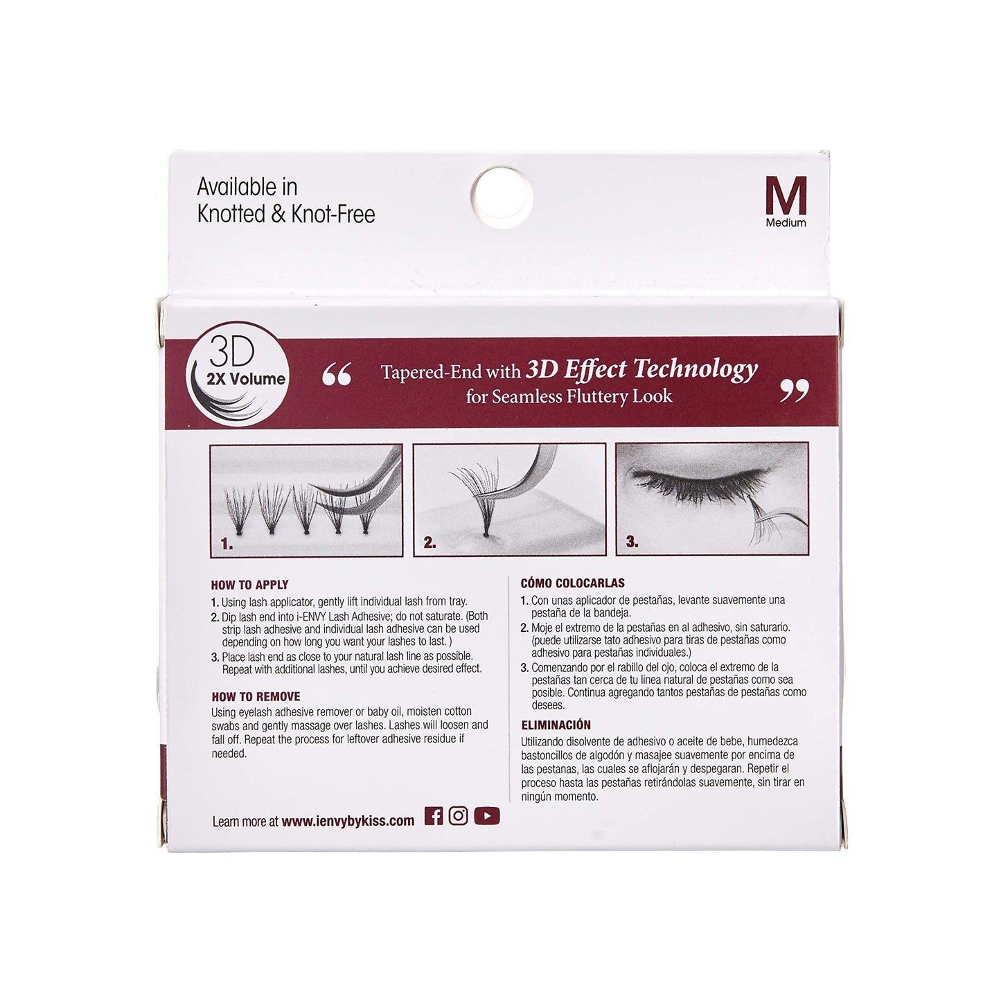 iENVY 3D Individual Lash Knot Free Ultra Black 2X Volume (3 Pack Medium)