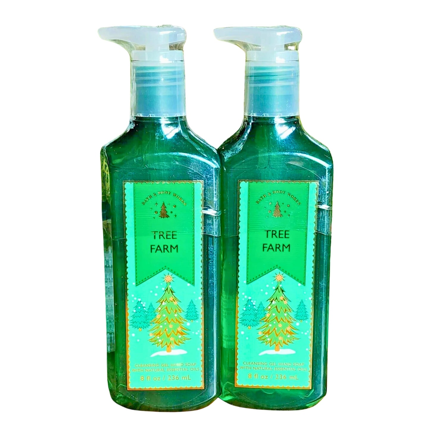 Bath & Body Works Cleansing Gel Hand Soap, Pack of 2, 8oz Each Bottle (Tree Farm)