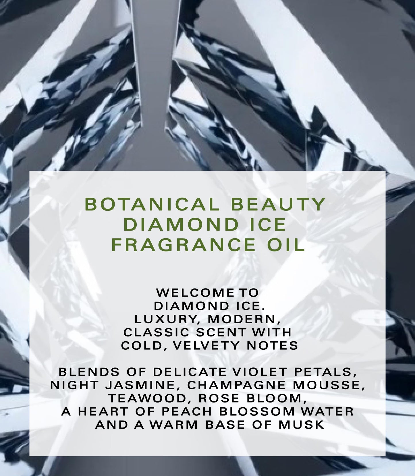Botanical Beauty DIAMOND ICE FRAGRANCE OIL ROLL-ON 0.169 Fl Oz 5 ml Rollerball Perfume, Long Lasting an luxury scent, blends of Violet Petals