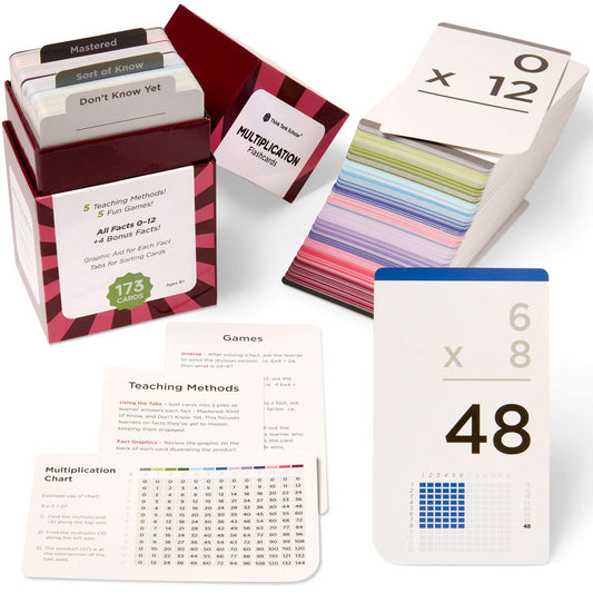 Think Tank Scholar Multiplication Flash Cards | 173 Self-Checking Cards with Facts 0–12 | Math Learning Game for Kids 2nd–6th Grade