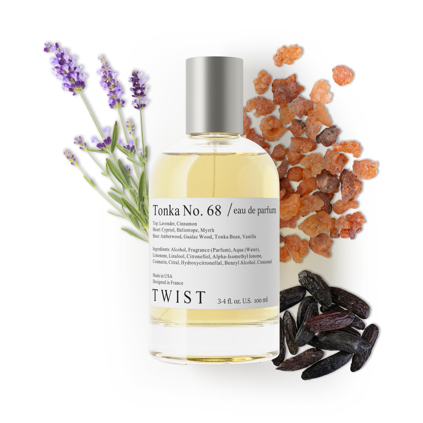 Twist Tonka No. 68 - Eau De Parfum Inspired by J. Malone Myrrh & Tonka Cologne, Long-Lasting Perfume For Women & Men, Paraben Free, Vegan, Clean