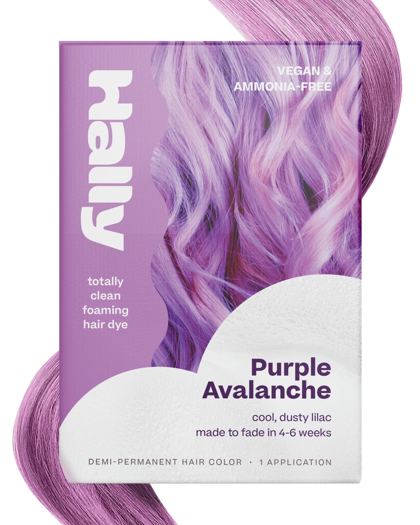 Hally Hair Color Cloud - Demi-Permanent Hair Color Foam in Purple | Lasts Up to 25 Washes | Ammonia-Free | No Bleach | 4 fl oz