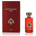 Jo Milano Game of Spades Ruby Parfum Spray | 3.4 oz (100ml) | Fruity, Amber, Sweet, Musky, Rose, Saffron Scent | Long Lasting Fragrance for Men