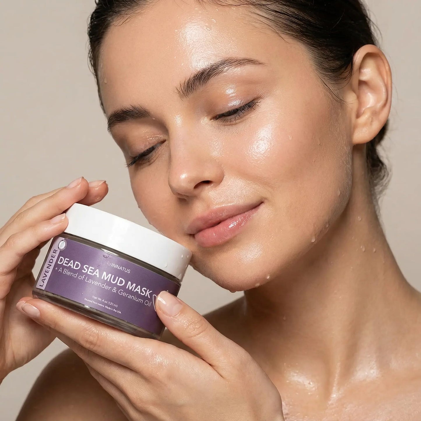 INNATUS Dead Sea Mud Mask with Lavander Oil - 4oz Detoxifying & Purifying Face Mask - Infused with Natural Oils for Acne Control & Skin