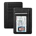 Fintie Slim Minimalist Front Pocket Wallet, RFID Blocking Credit Card Holder Card Cases with ID Window for Men Women (Black)