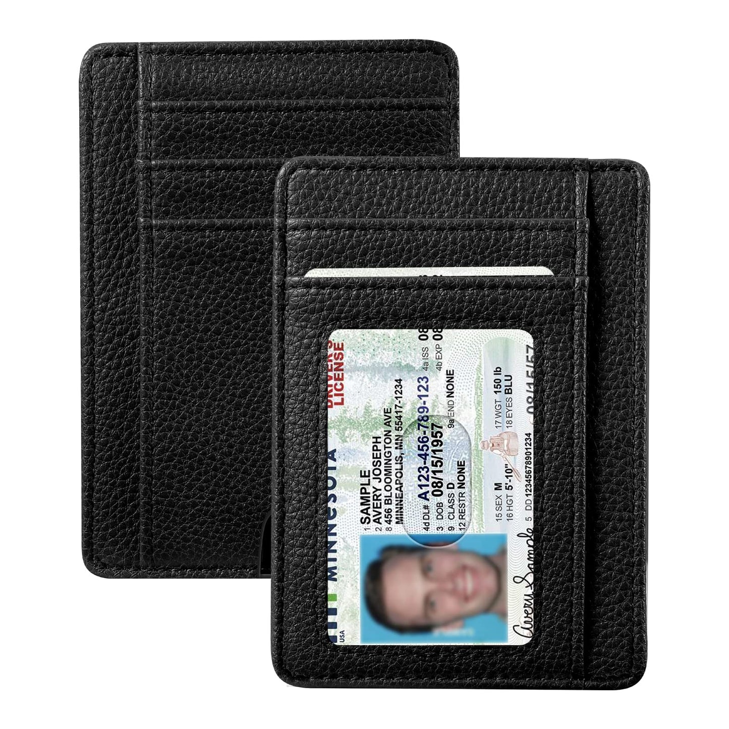 Fintie Slim Minimalist Front Pocket Wallet, RFID Blocking Credit Card Holder Card Cases with ID Window for Men Women (Black)