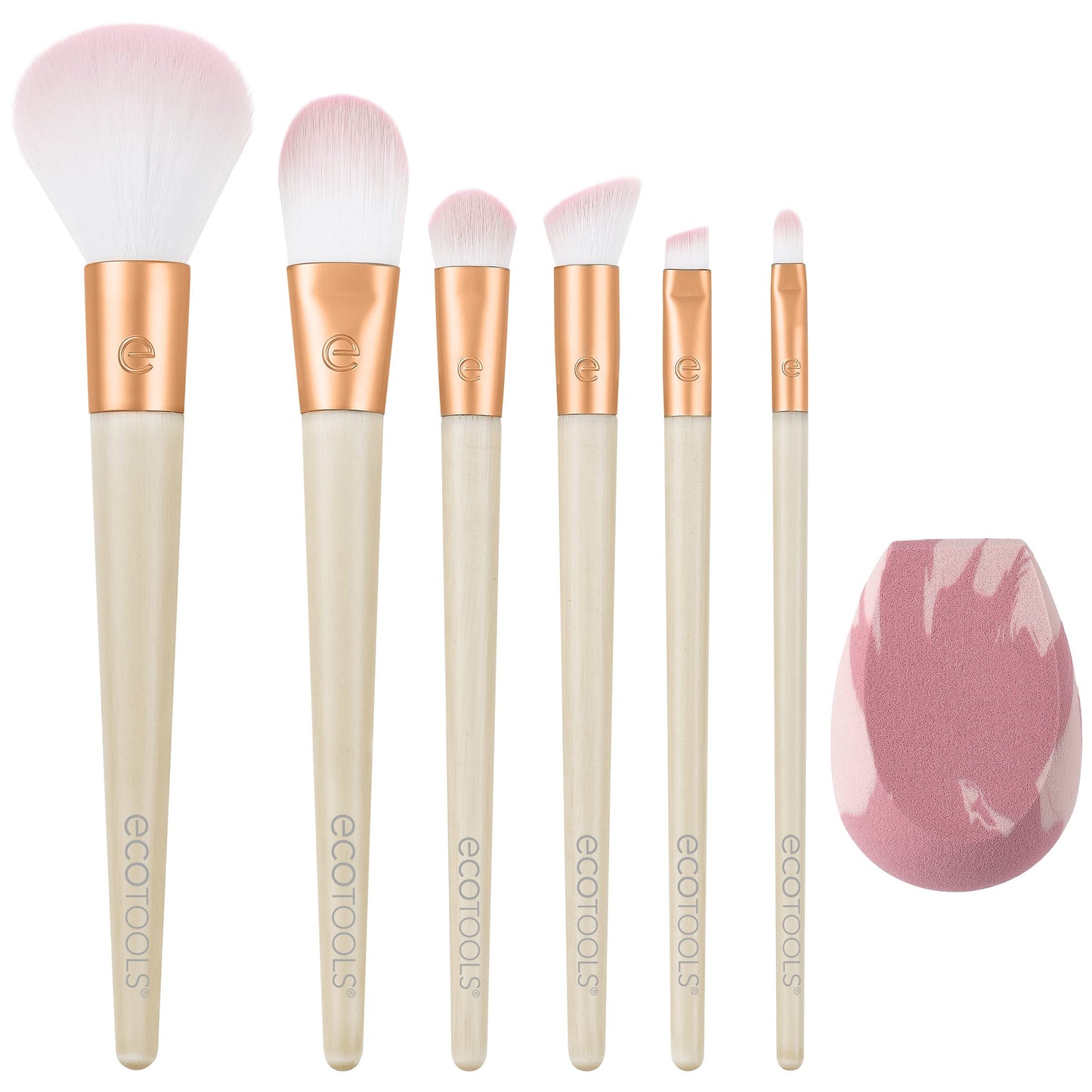 EcoTools Limited Edition Wrapped In Glow Makeup Brush & Sponge Kit, Makeup Blender & Face Brushes, Seamless Application and Buildable Coverage