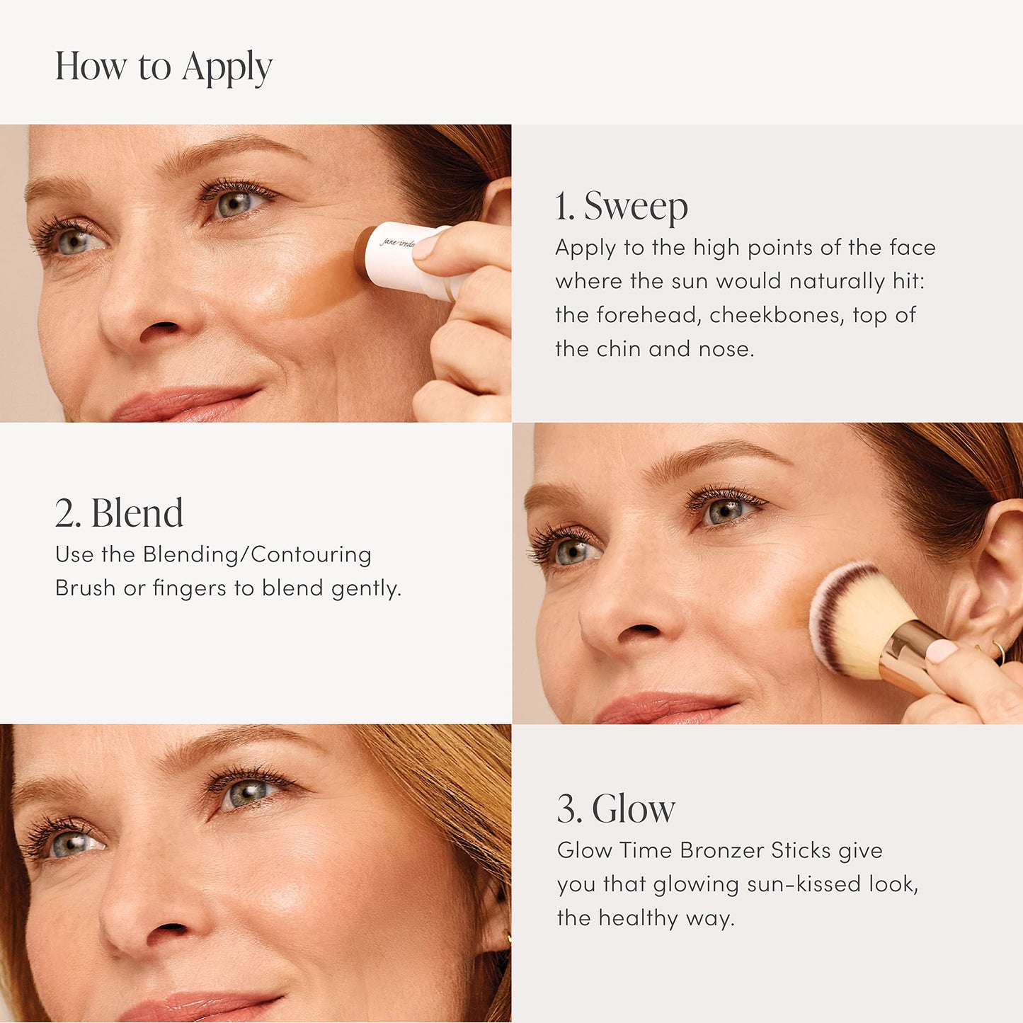 jane iredale Glow Time Bronzer Stick | Creates a Sculpted, Sun-kissed Look | Infused with Natural Ingredients and Skin-boosting Botanicals - Sizzle