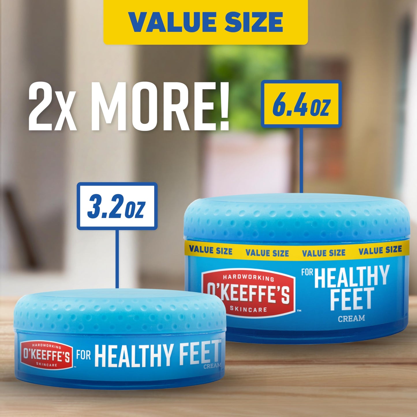 O'Keeffe's for Healthy Feet Foot Cream - 6.4 oz Jar (2 Pack) - Guaranteed Relief for Extremely Cracked, Dry Feet, Repairing Skincare, Instantly Boosts