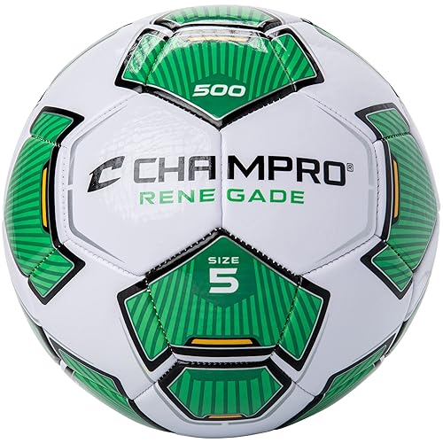 Champro Renegade Soccer Ball, Size 5, Optic Green