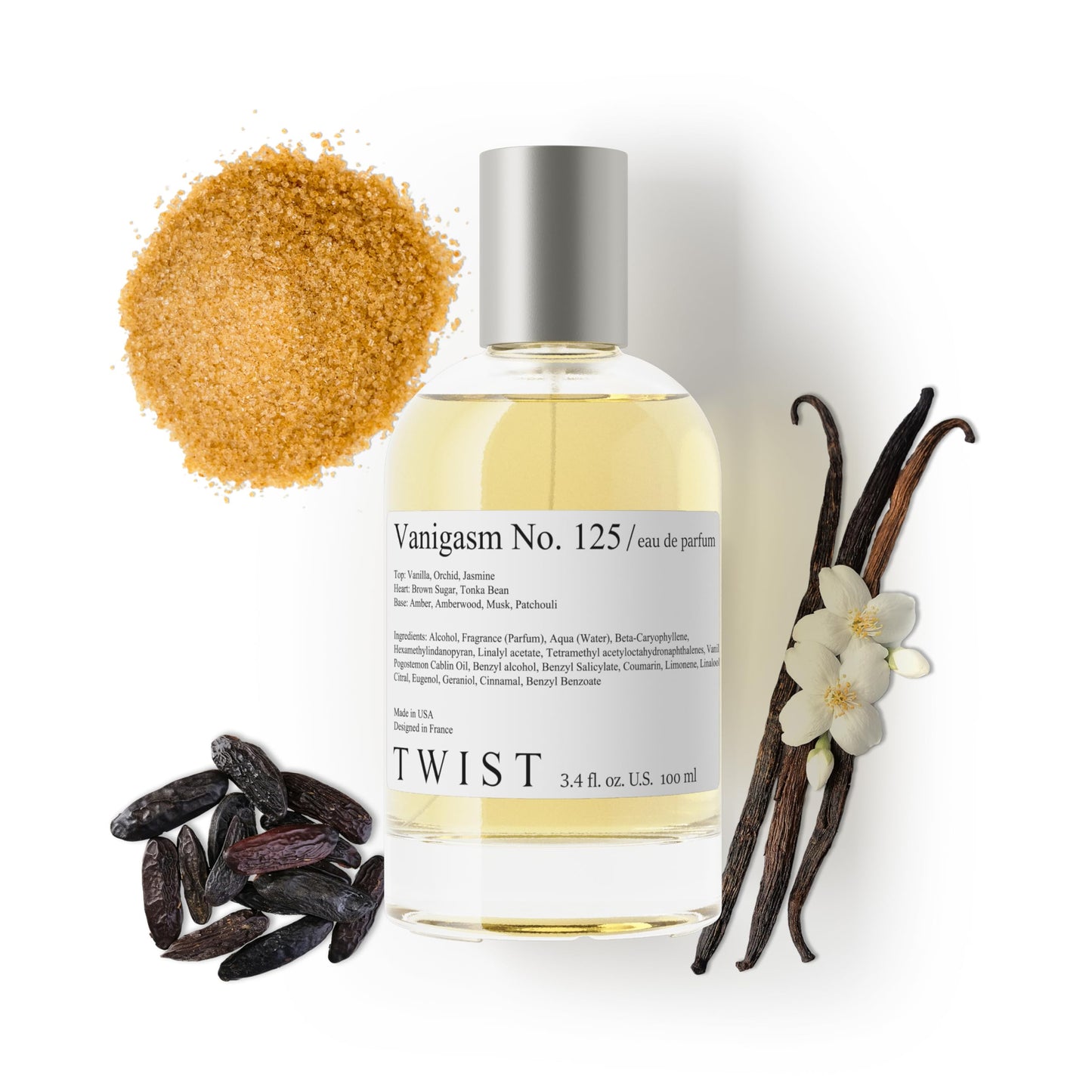 Twist Vanigasm No. 125 - Eau De Parfum Inspired by Kayal. Vanilla 28, Long-Lasting Perfume For Women & Men, Brown Sugar & Vanilla, Vegan, Clean