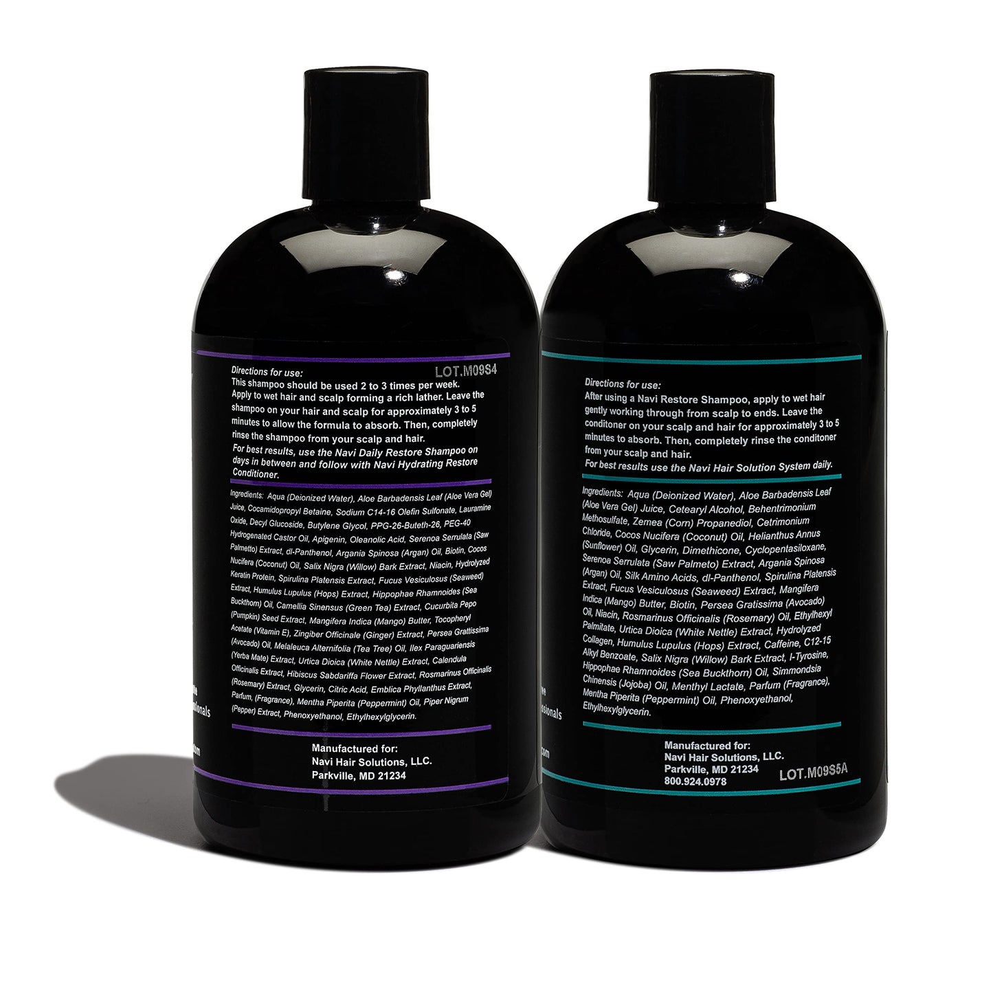 Navi Professional Hair Growth Shampoo and Conditioner Set, DHT Blocker for Thinning Hair and Hair Loss, Sulfate Free and Safe for Color Treated Hair