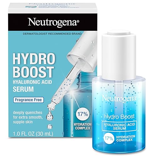 Neutrogena Hydro Boost Hyaluronic Acid Serum for Face & Neck, Lightweight Daily Hydrating Serum with Hyaluronic Acid for Dry Skin, Oil-Free