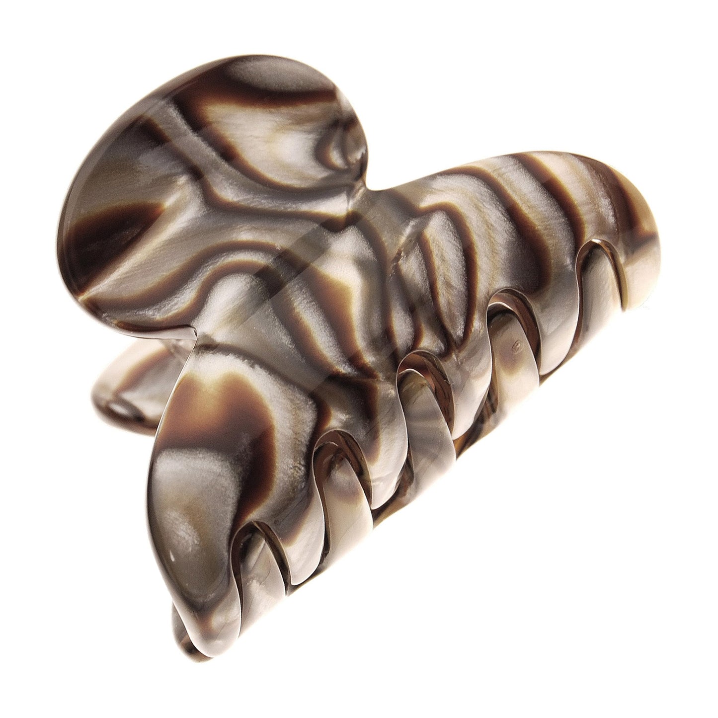 French Hair Clip for Thin or Short Hair, Mini Couture Claw Clip for Women, Strong No Slip Hold, Gentle Grip, Lightweight, Onyx Grey Faux Shell |