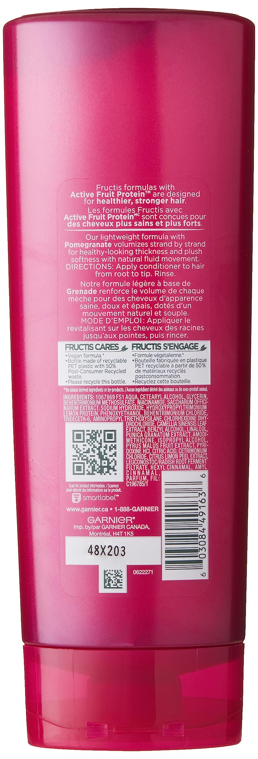 Garnier Fructis Full and Plush Fortifying Conditioner for Fine, Flat Hair, 12 Fl Oz, 1 Count (Packaging May Vary)