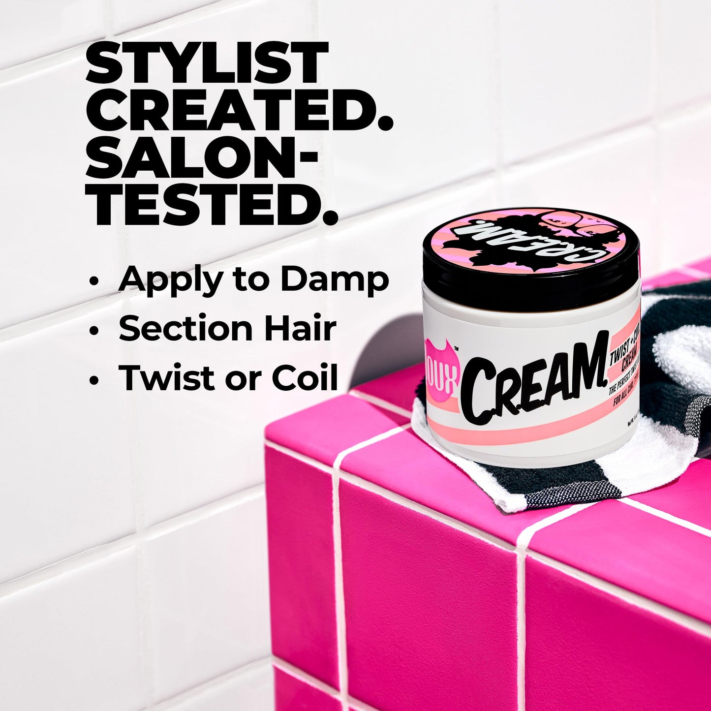 The Doux C.R.E.A.M. Twist & Curl Cream - Curl Defining Cream with Coconut & Avocado Oils for Curly Hair - Frizz Control & Long-Lasting Moisture