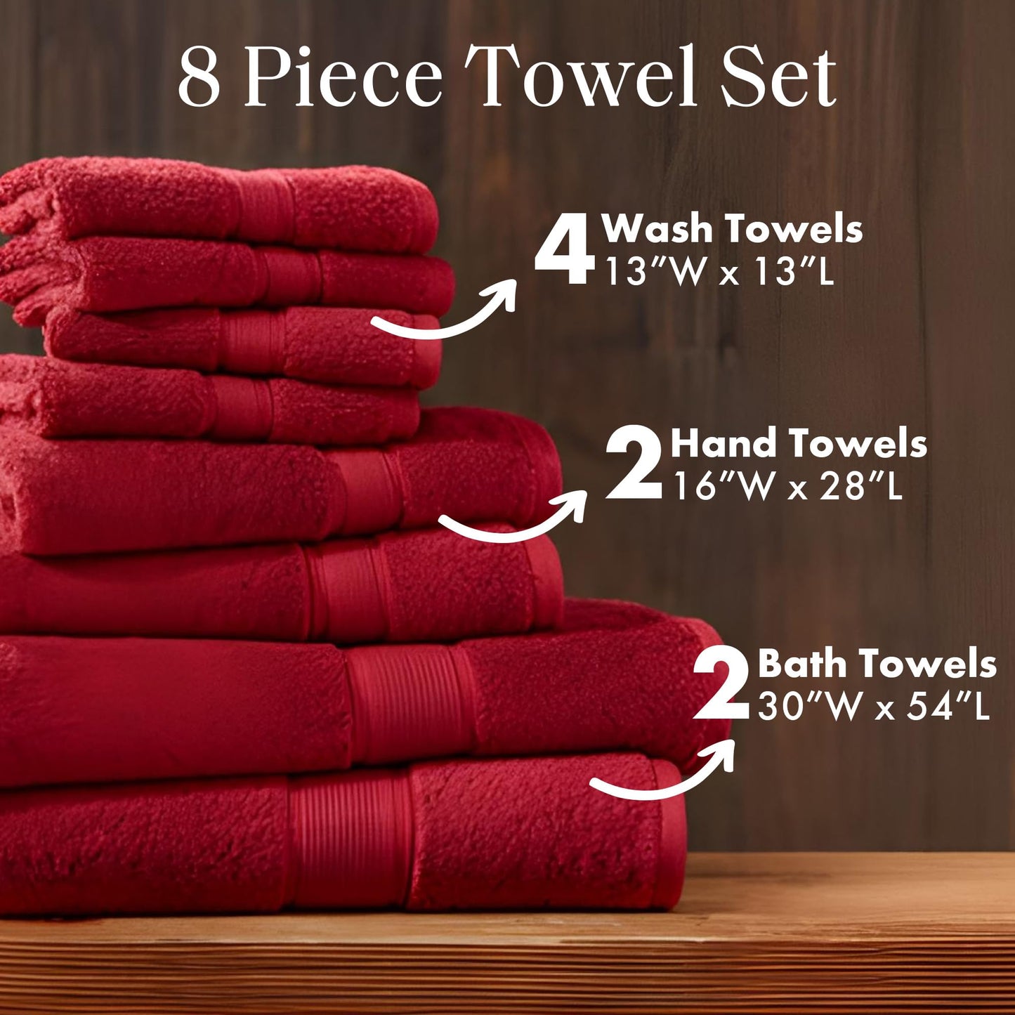 Madison Park 800GSM Bathroom Towel Set of 8 100% Cotton Bath Towel Set for Bathroom Luxurious Highly Absorbent 2 Bath Towels 2 Hand Towels 4…