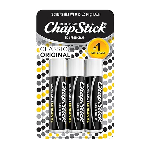 ChapStick Classic Original Lip Balm Tubes, Lip Care - 0.15 Oz (Pack of 3)
