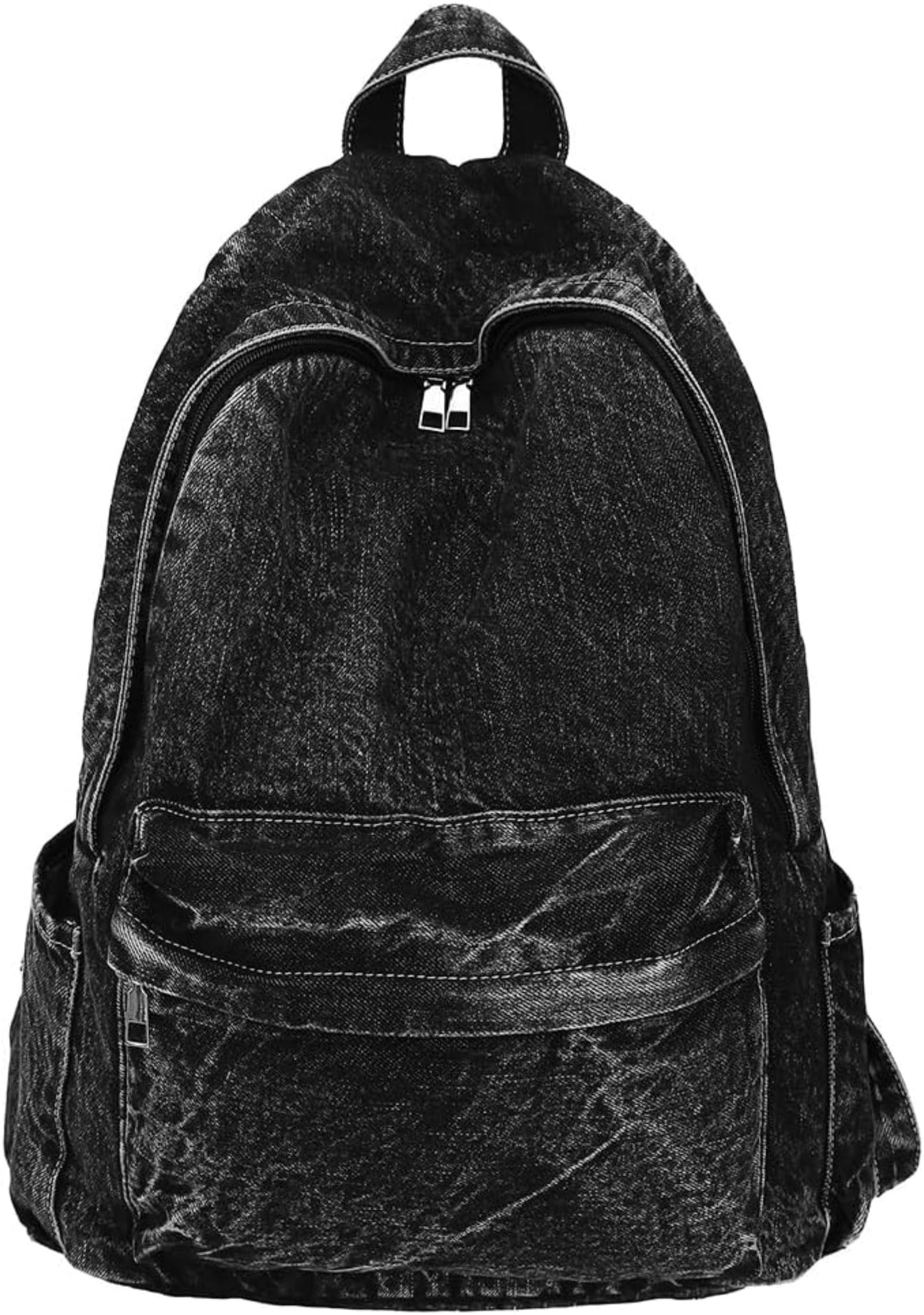 Dybag Vintage Denim Unisex Backpack, Multi-Pockets, Retro, Sturdy, Travel (Black)