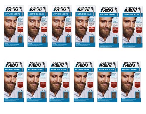 JUST FOR MEN Mustache & Beard Brush-In Color Gel, Blond M-10/15 1 Each (Pack of 12)