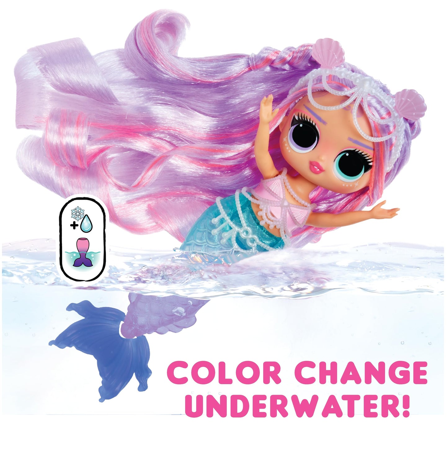 LOL Surprise Tweens Mermaid Lana Marine Fashion Doll with Color Changing Tail, Movable Fin, and Beautiful Accessories – Toy Gift for Kids Ages 4+