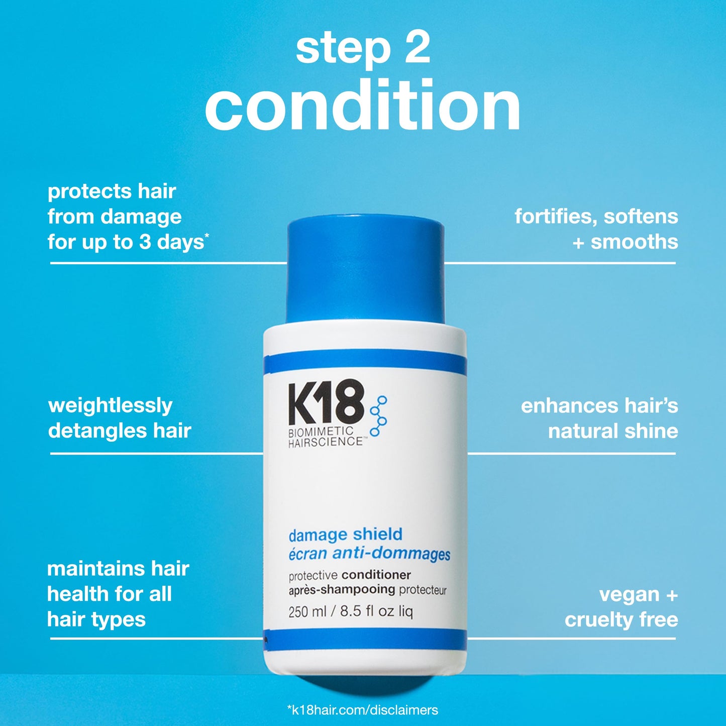 K18 Damage Shield Wash Care Set | Full-Size Color-Safe Protective Shampoo + Conditioner Reduces Frizz And Tangles, Maintains Hair Health, Protects