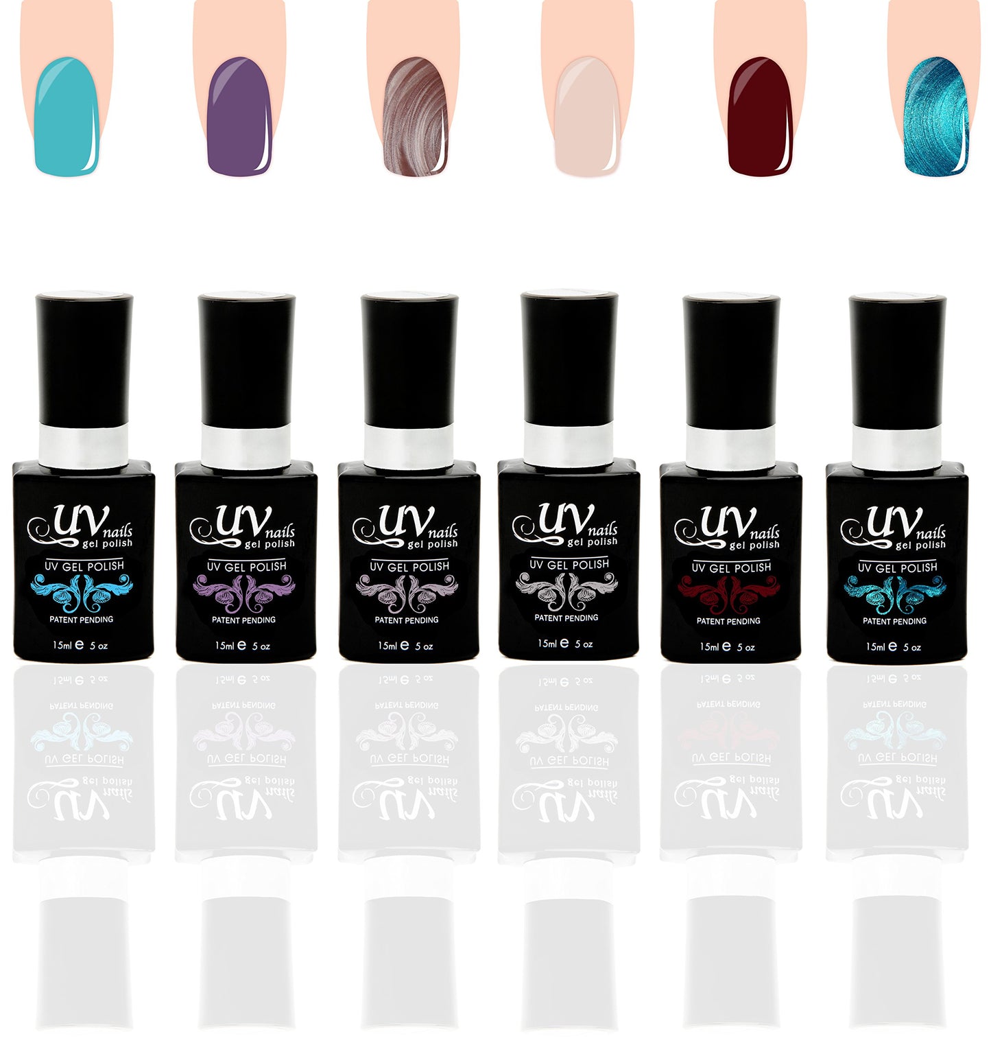 UV-NAILS Gel nail polish cure with UV or LED nail lamp gel polish for nails Set of 6 (MYKONOS) Beauty & Personal Care UV-NAILS